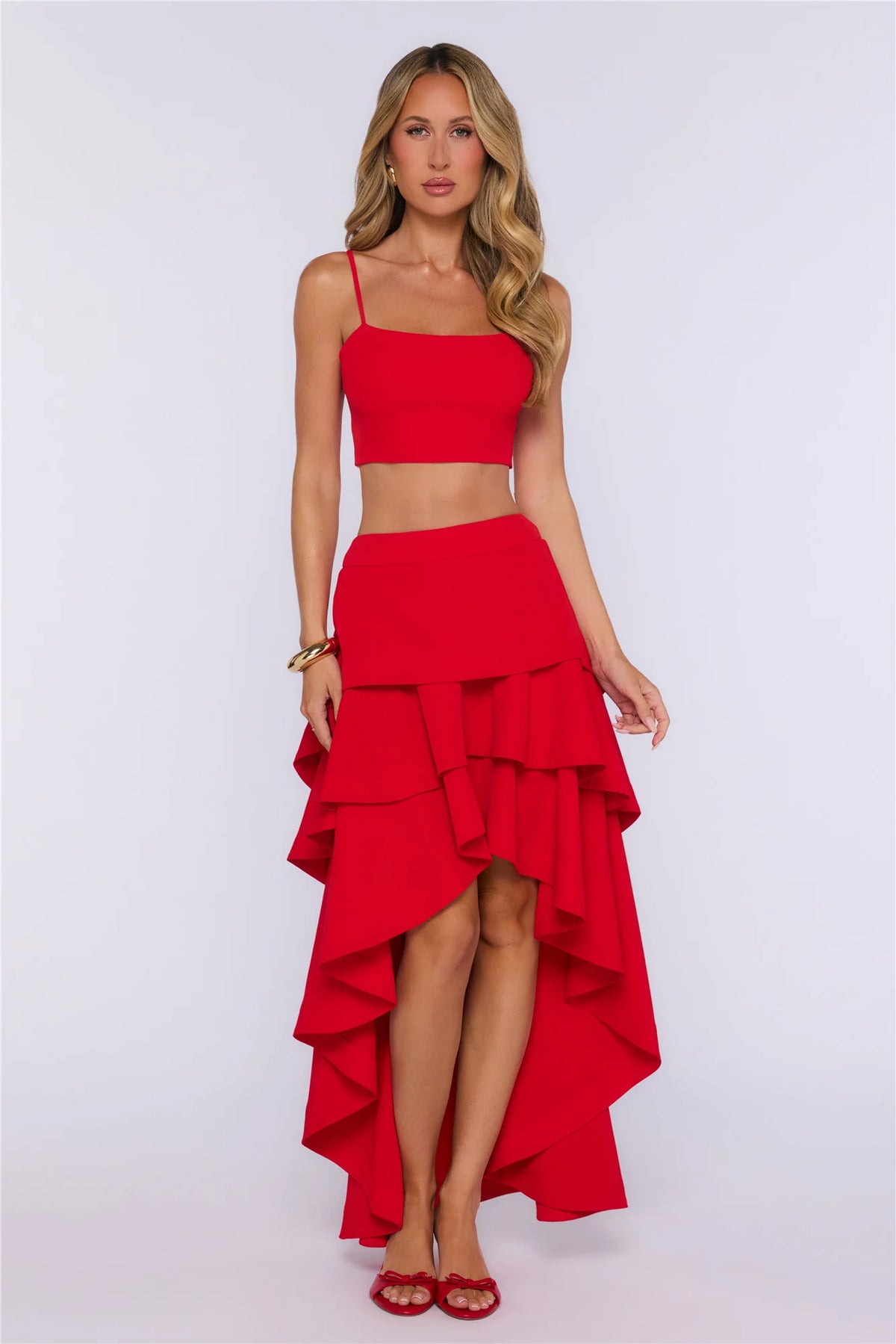 Rosy Love Crop Top Red