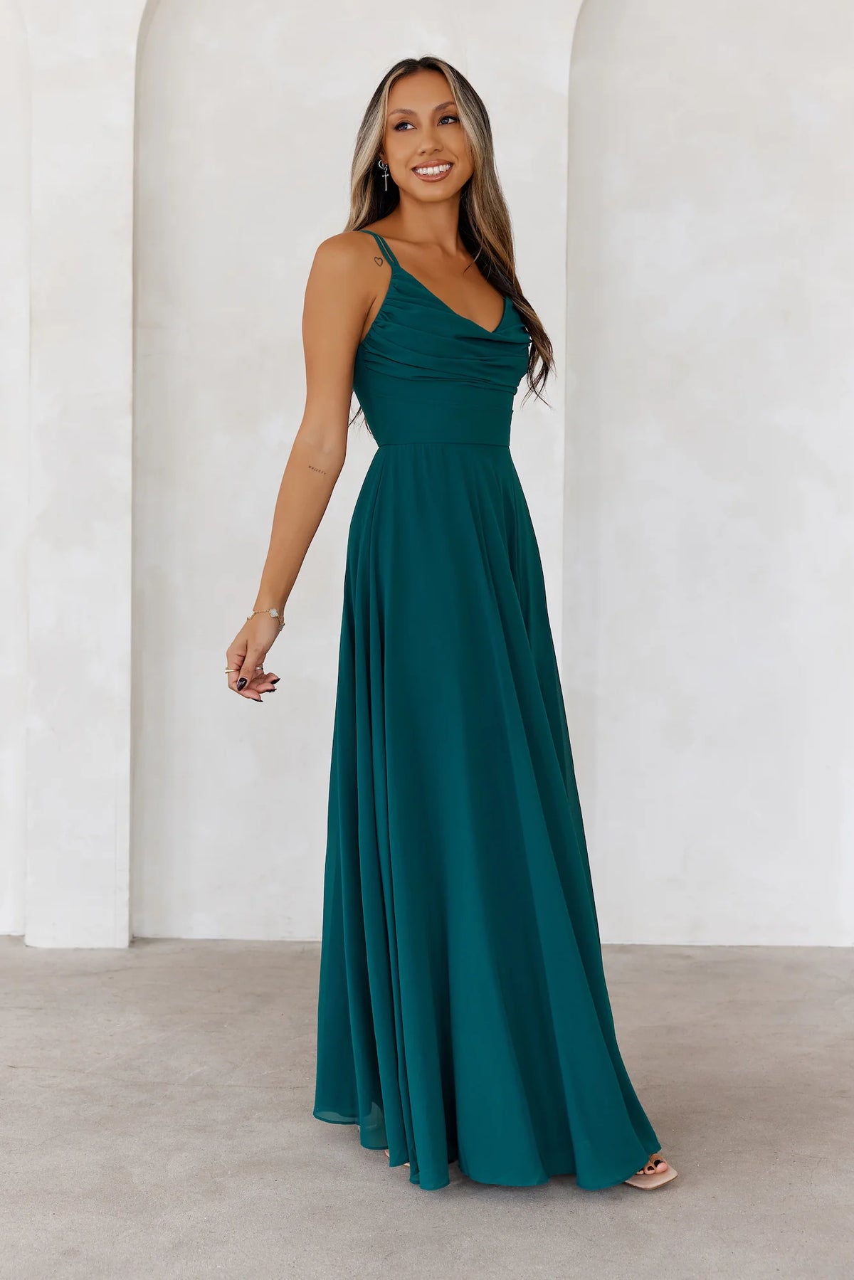Frosted Bloom Maxi Dress Blue