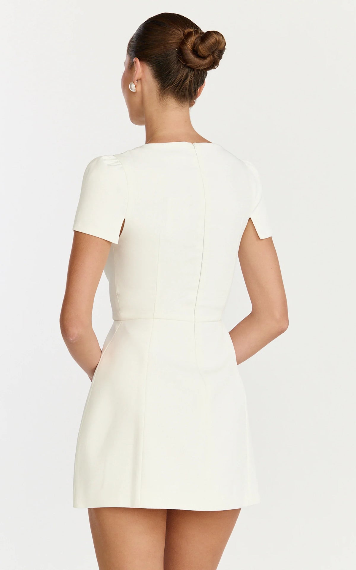 Zinnia Mini Dress - Square Neck Tulip Dress in Pink