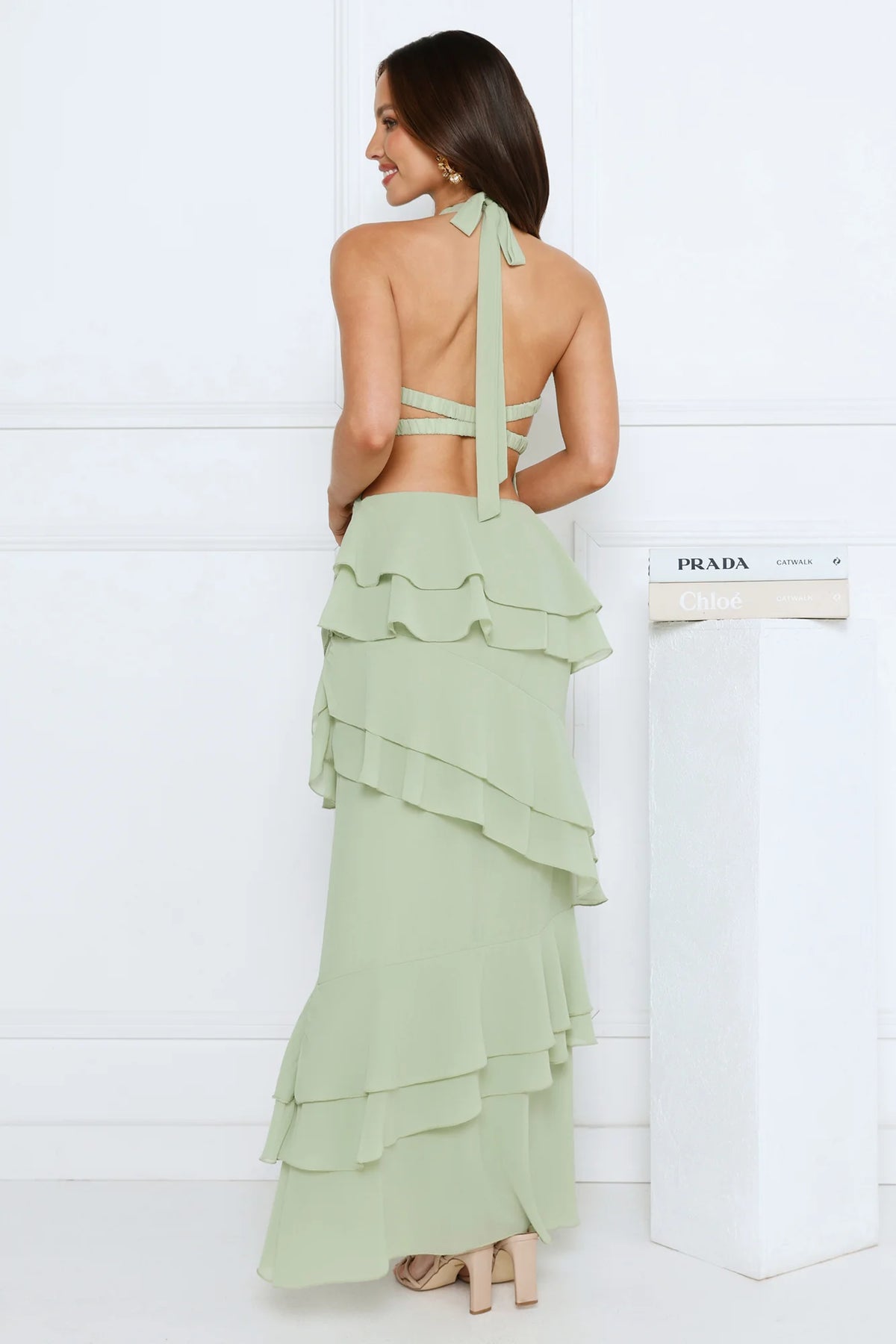 Power Glow Halter Maxi Dress Lilac
