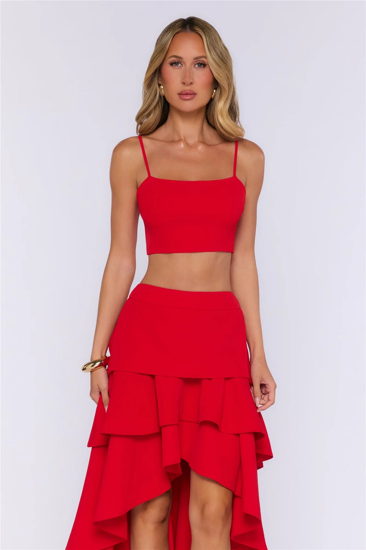 Rosy Love Crop Top Red