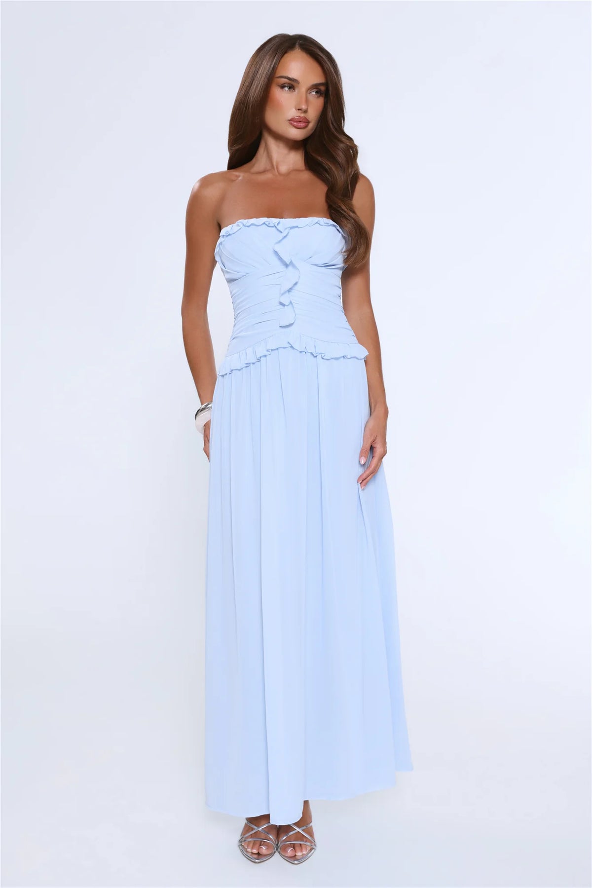 Hour Whispers Strapless Maxi Dress Pink