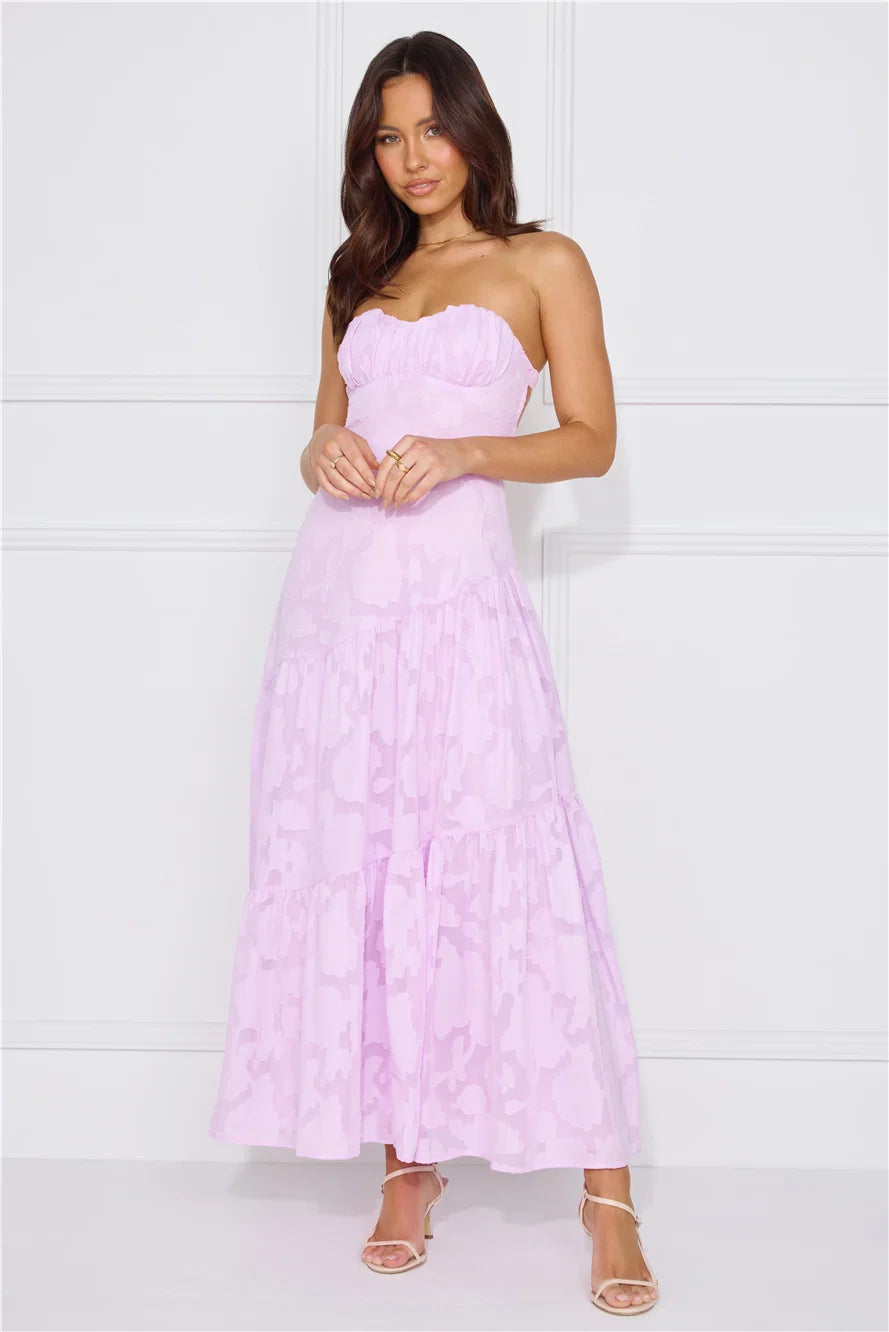 My Best Strapless Maxi Dress Blue