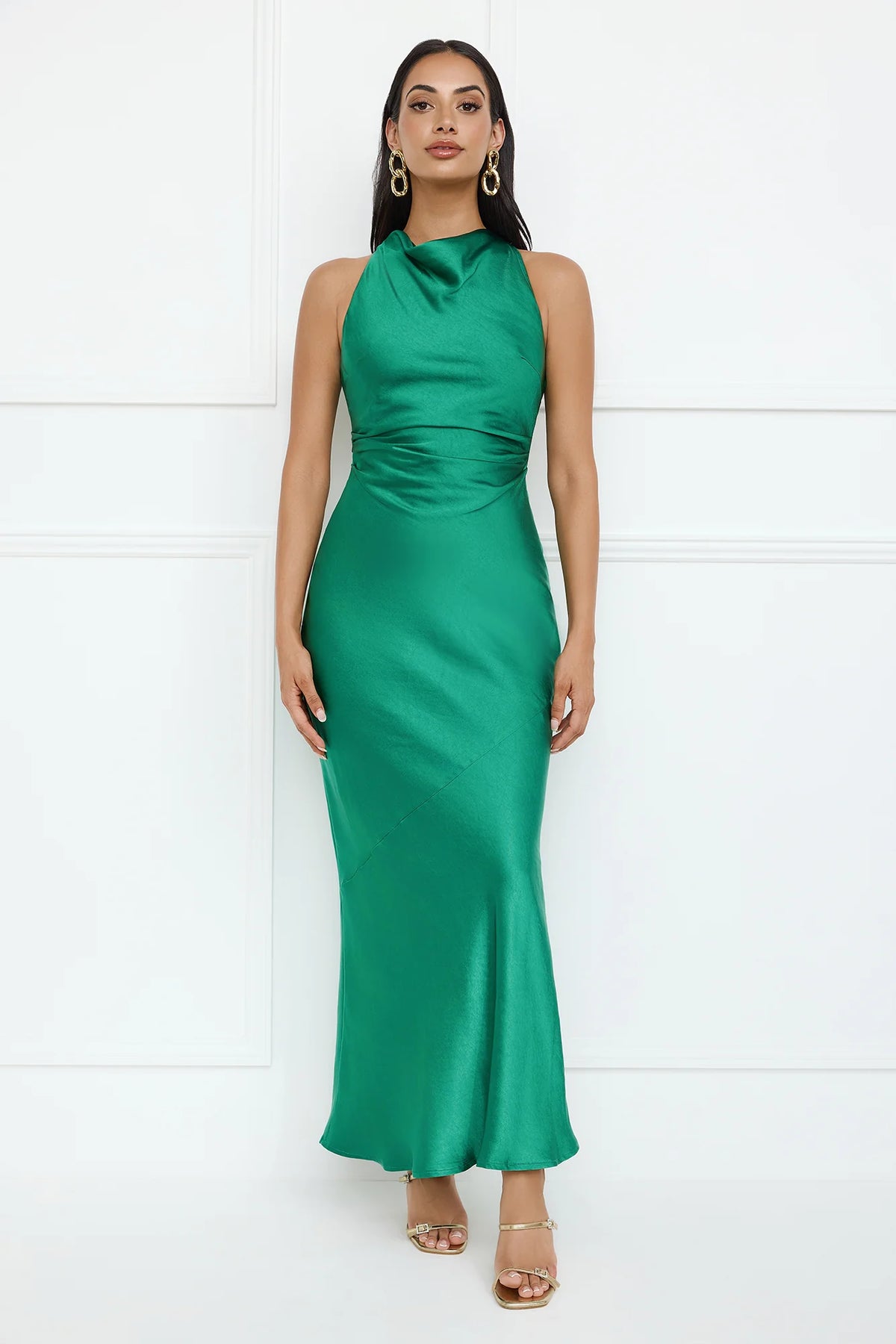 Eden Satin Maxi Dress Rose