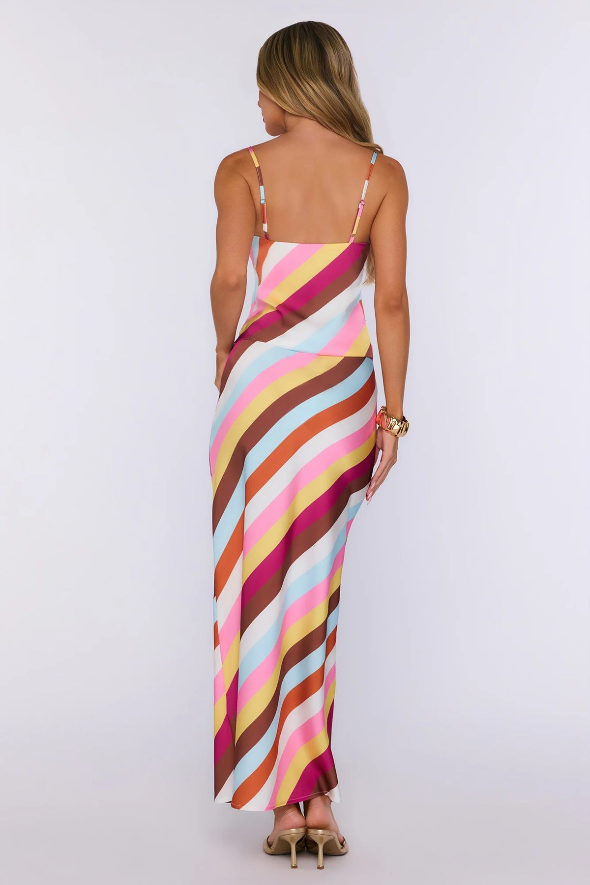 Closet Confidential Satin Maxi Skirt Multi