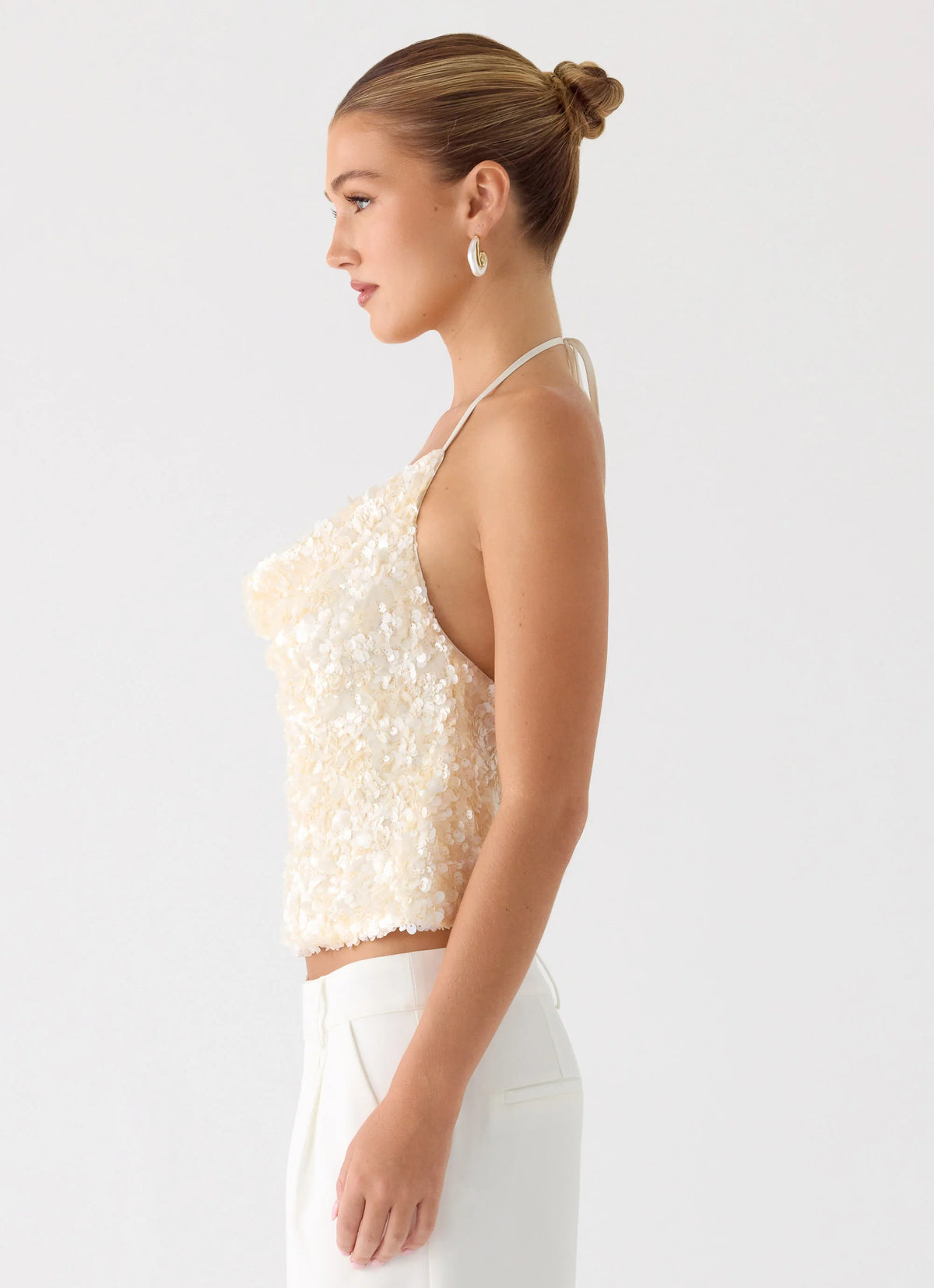 Amelita Sequin Top - Ivory