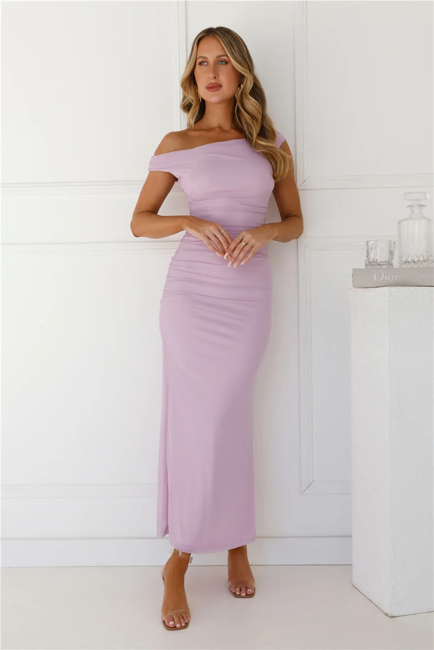Perfect Vibe Off Shoulder Mesh Maxi Dress Yellow