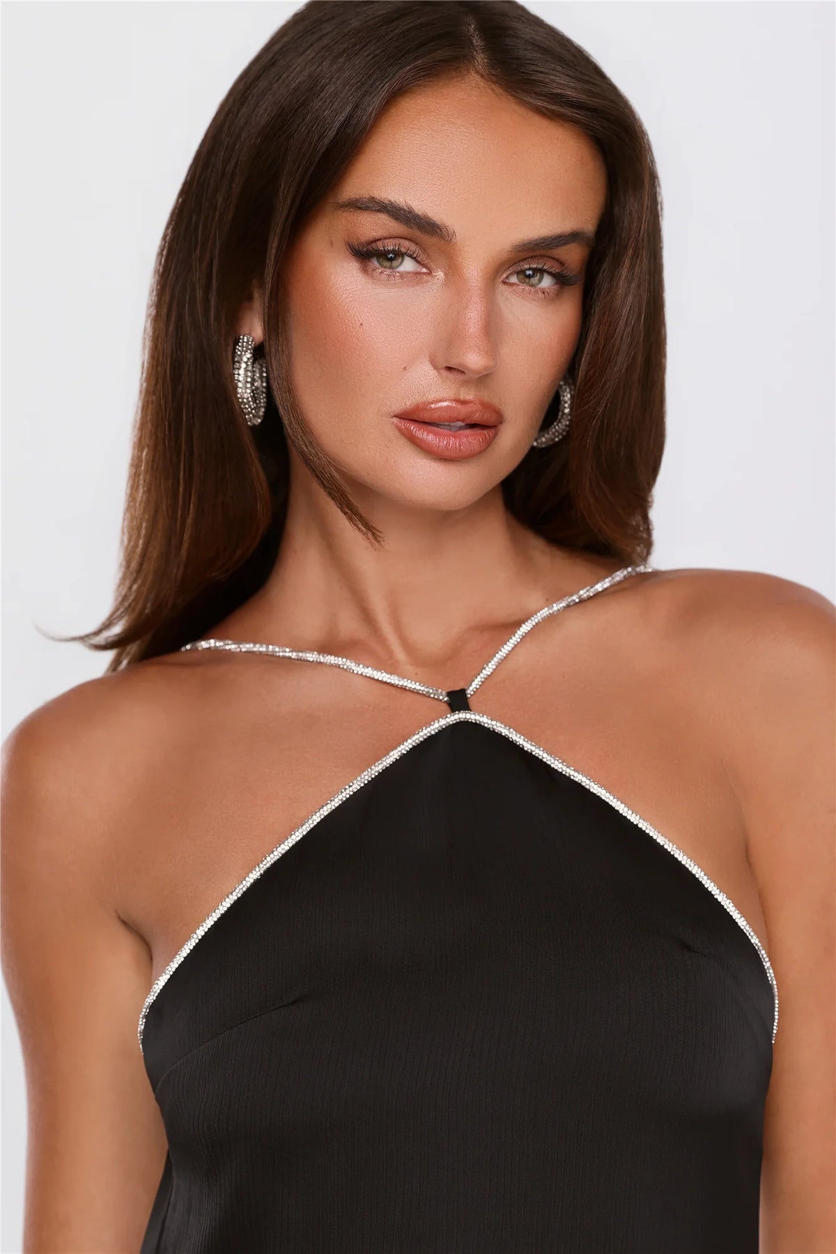 Luxe Secrets Satin Maxi Dress Light Blue