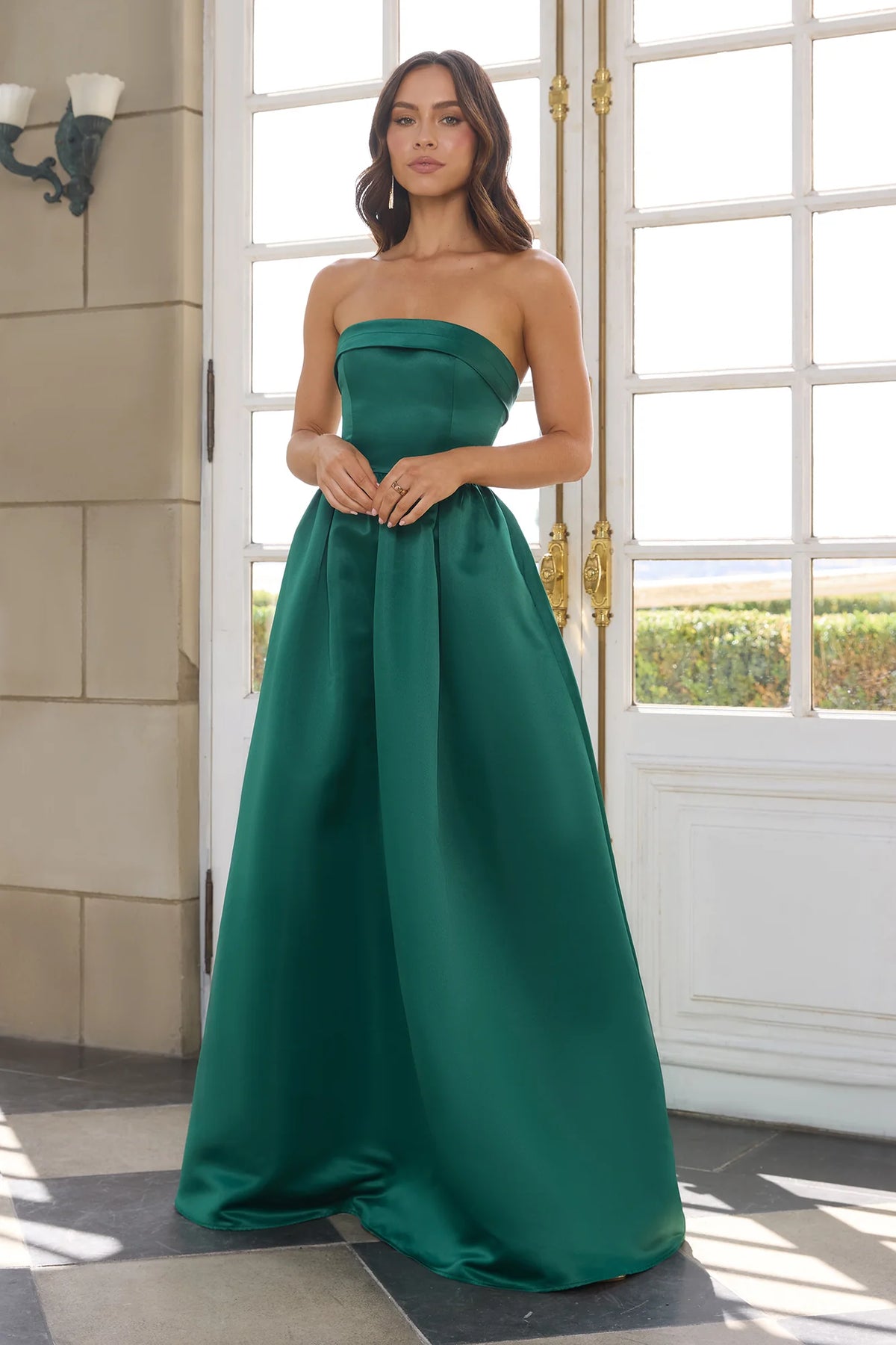 Elegance In Motion Strapless Maxi Dress Rose