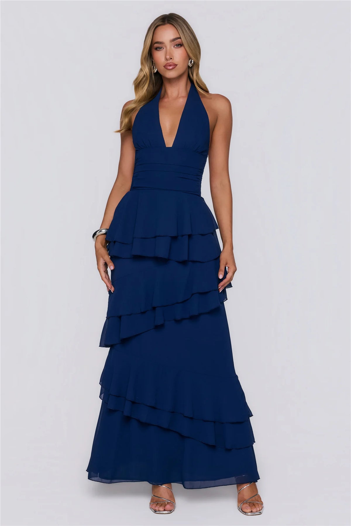 Power Glow Halter Maxi Dress Lilac