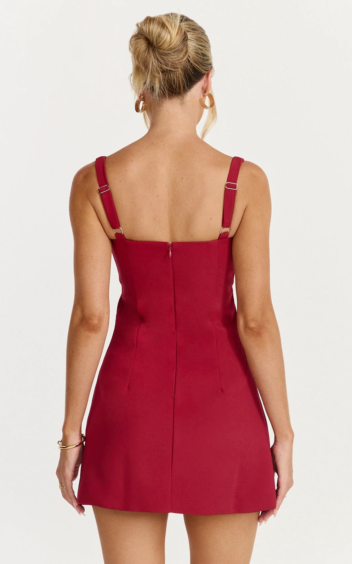 Odette Mini Dress - Plunge V Neck A Line Dress in Black