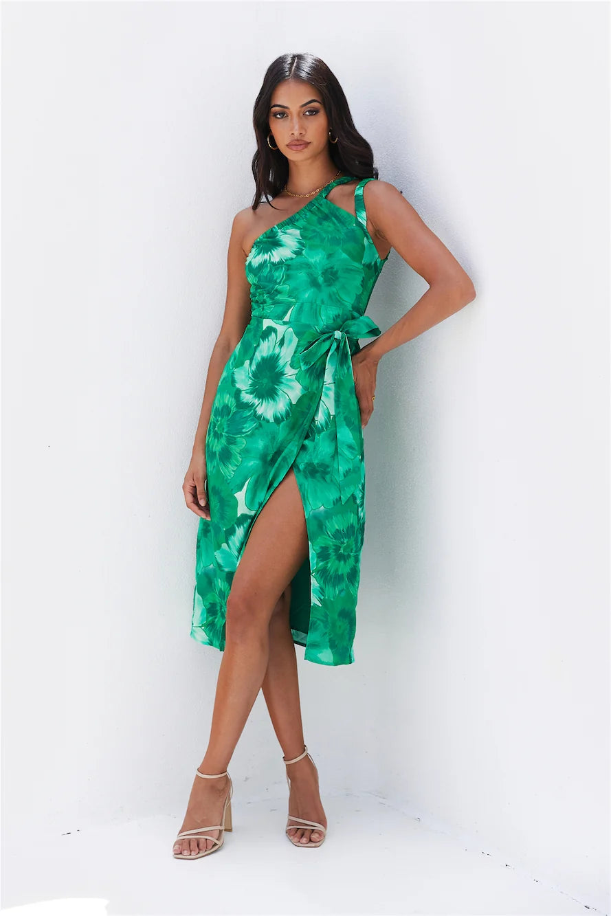 Island Beaches Midi Dress Red