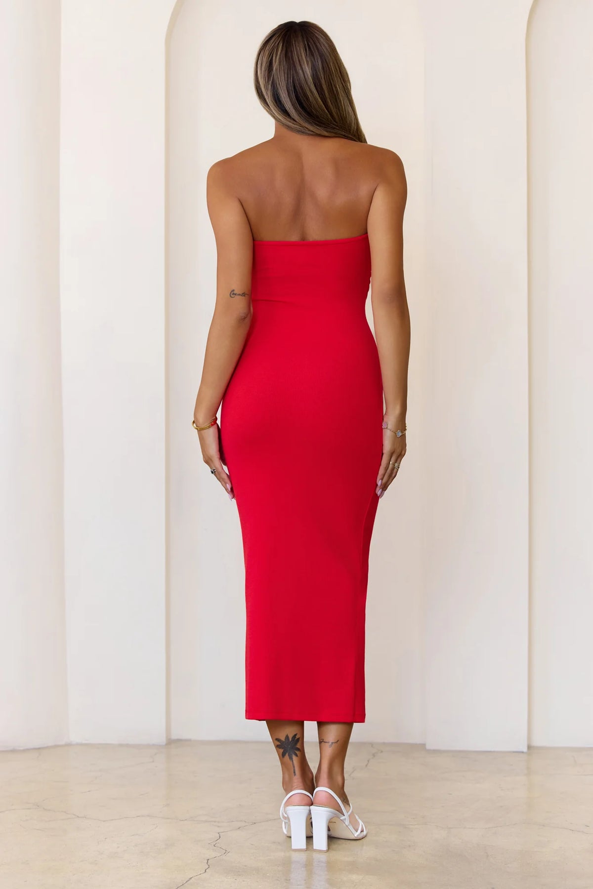 BASE Luxe Rib The Ultimate Strapless Midi Dress Black