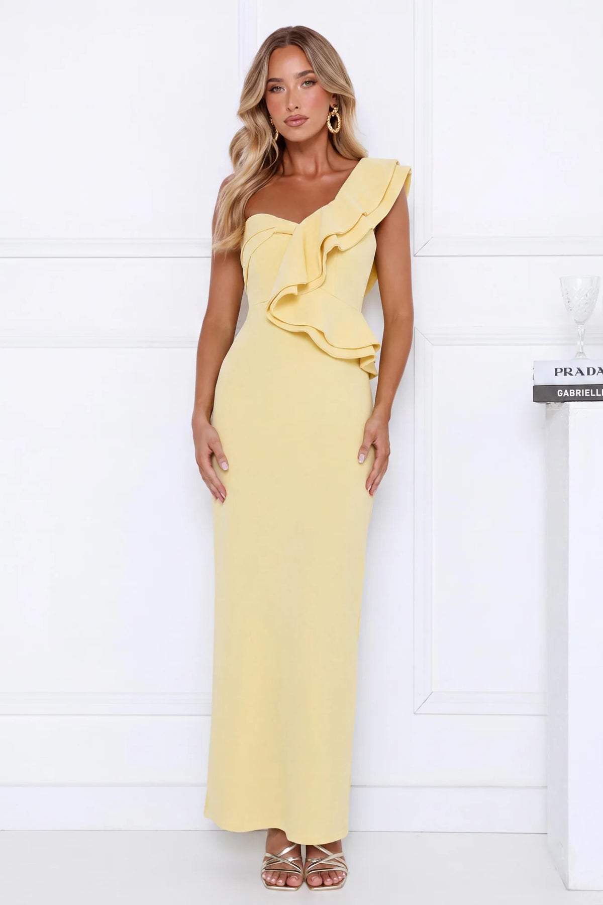 City Girl Energy One Shoulder Maxi Dress Yellow