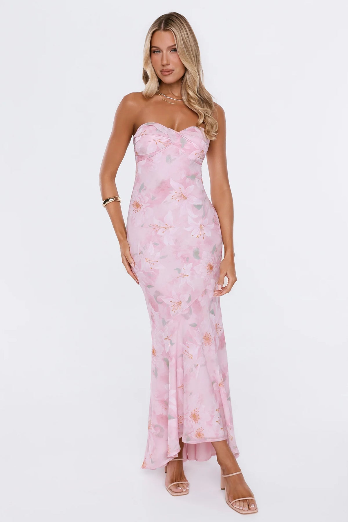 Style Stories Strapless Maxi Dress Pink