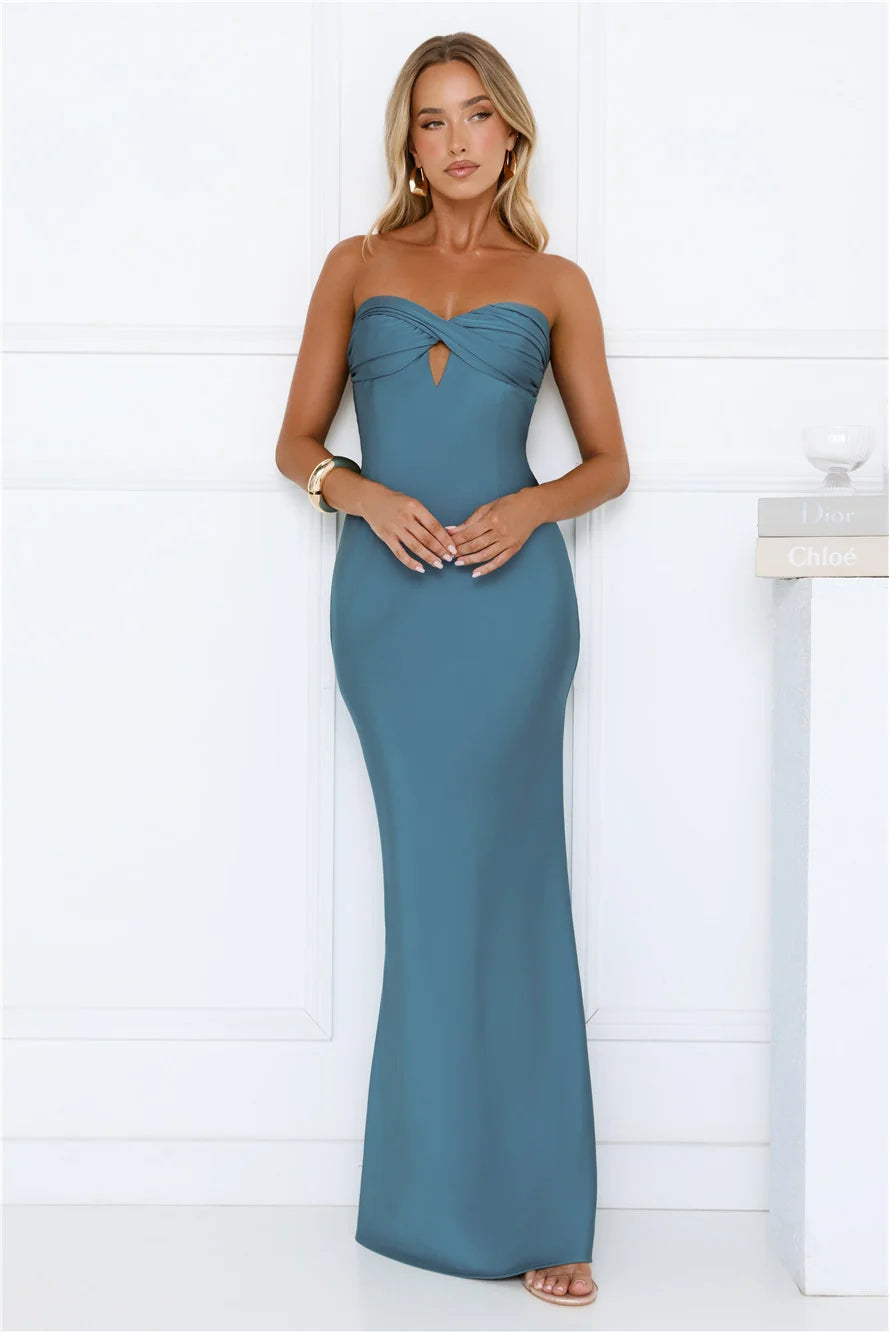 Silken Aurora Strapless Maxi Dress Lilac