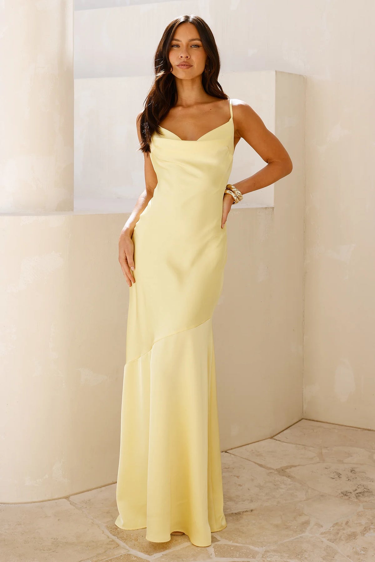 Brilliant Belle Satin Maxi Dress Navy