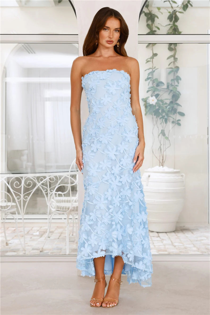 Urban Petal Strapless Maxi Dress Yellow