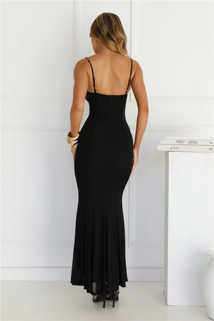 Luxury Lover Mesh Maxi Dress Blue