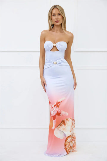 Kleo Maxi Dress Ice Blue Ombre