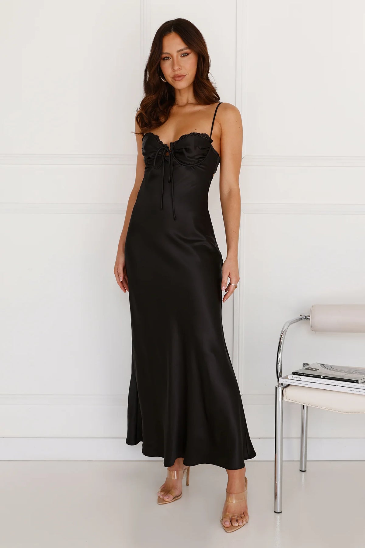 Winery Wedding Satin Maxi Dress Lilac