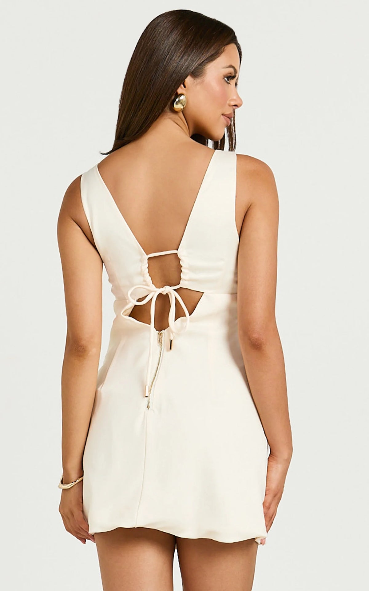 Amalie The Label - Rainey Bustier Bias Cutout Mini Dress in Ivory