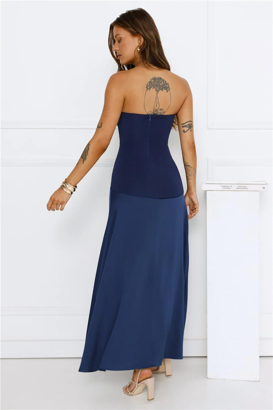 Daydream Darling Strapless Maxi Dress Yellow