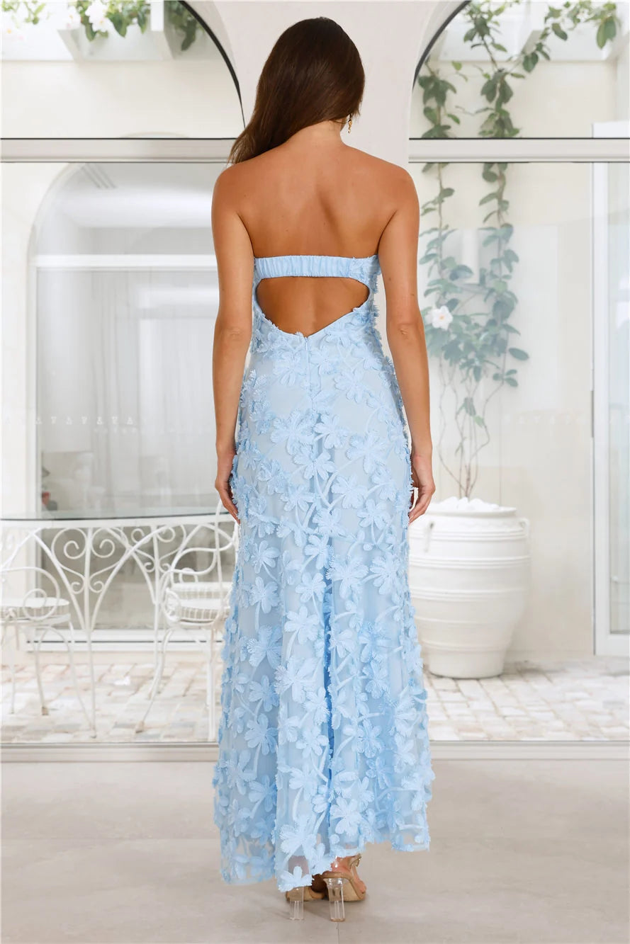 Urban Petal Strapless Maxi Dress Yellow