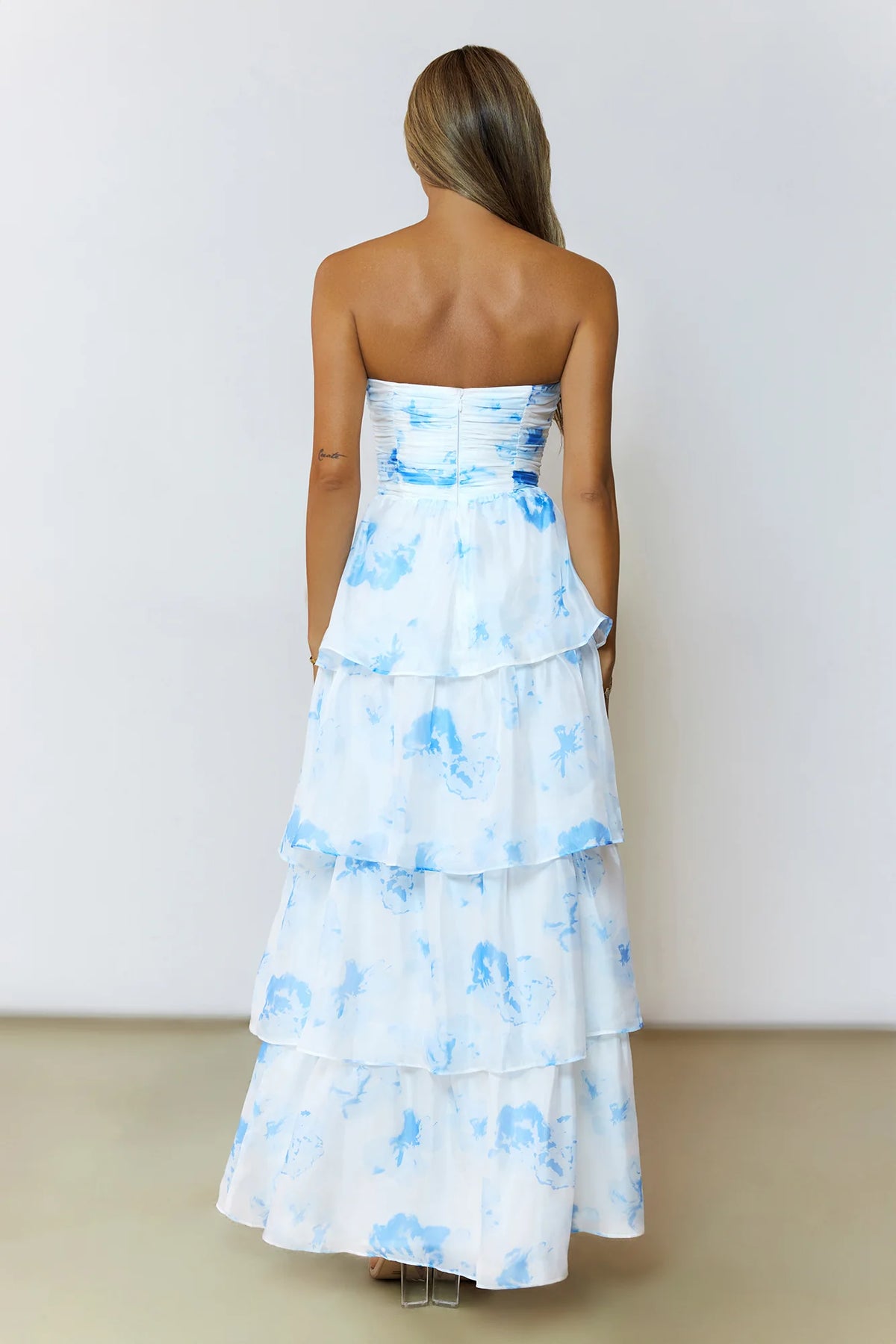 Sunlit Serendipity Strapless Maxi Dress Floral