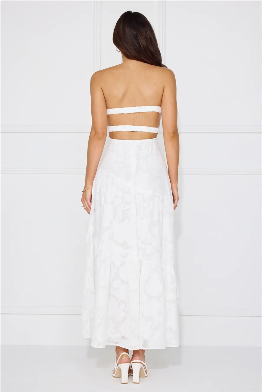 My Best Strapless Maxi Dress Blue