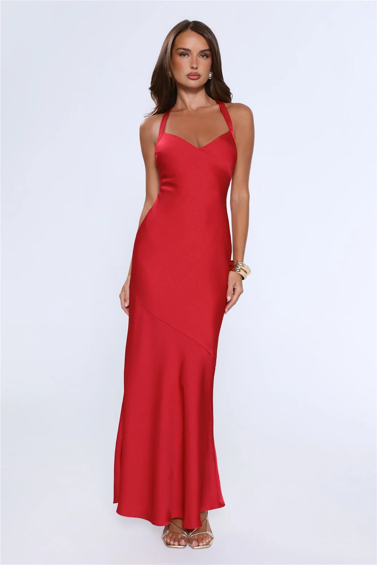 Spotlight Energy Satin Maxi Dress Lemon