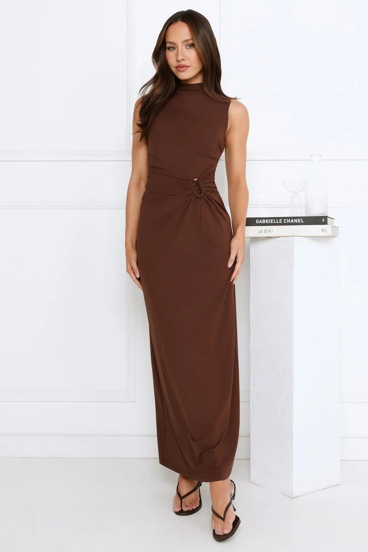 Radiant Petal Maxi Dress Black