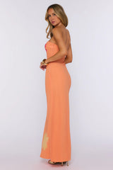 Seaside Styling Strapless Maxi Dress Apricot