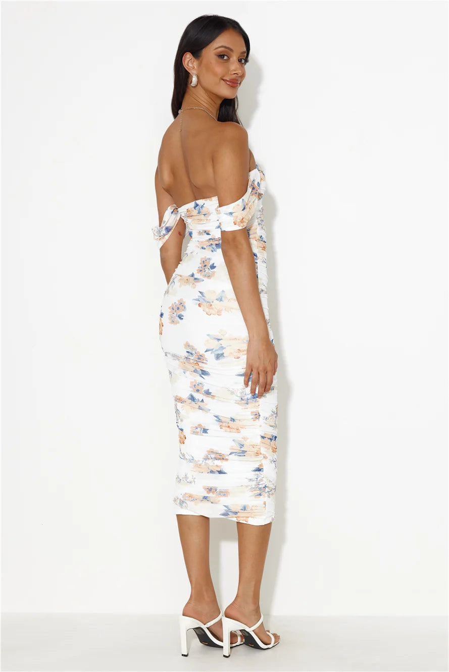 Elevating Fit Mesh Midi Dress Blue