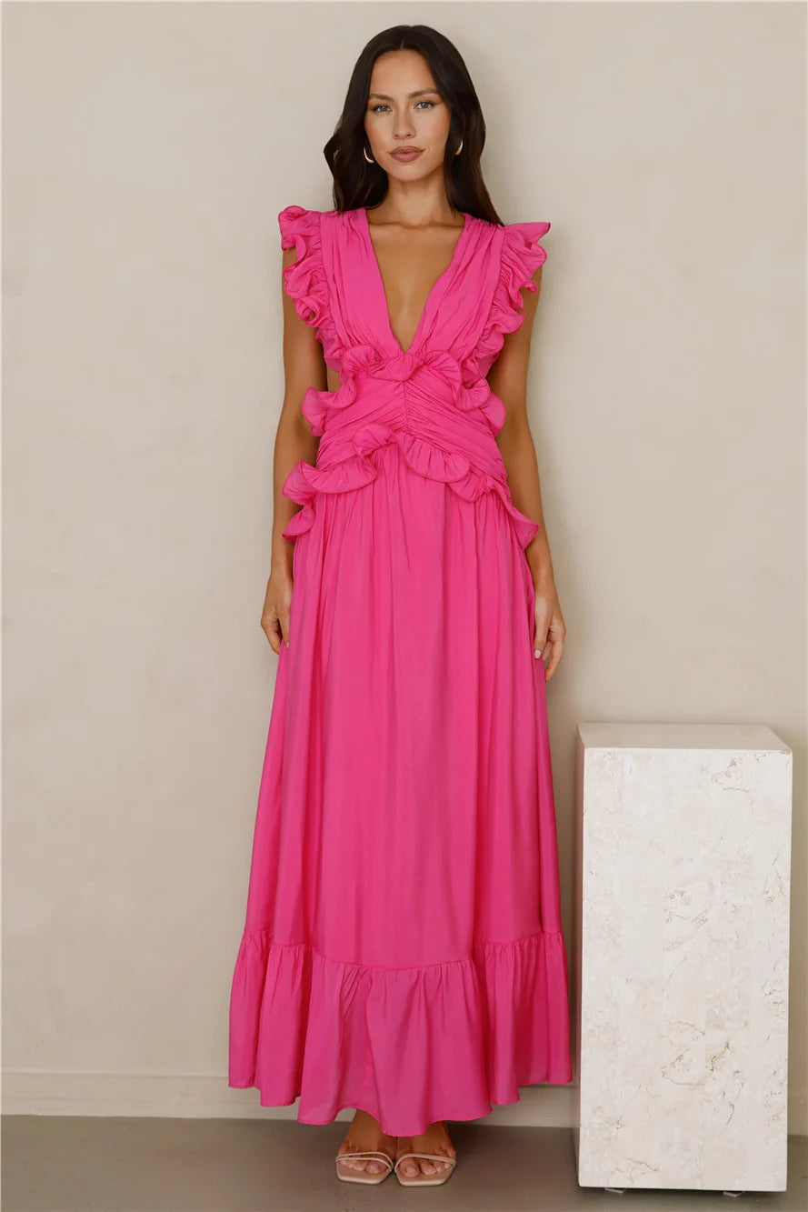 Evening Luxe Maxi Dress Light Blue