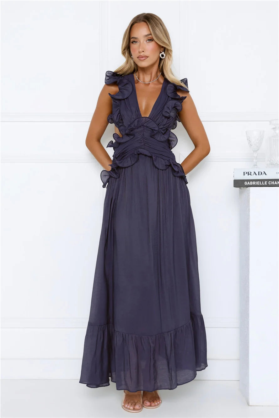 Evening Luxe Maxi Dress Light Blue