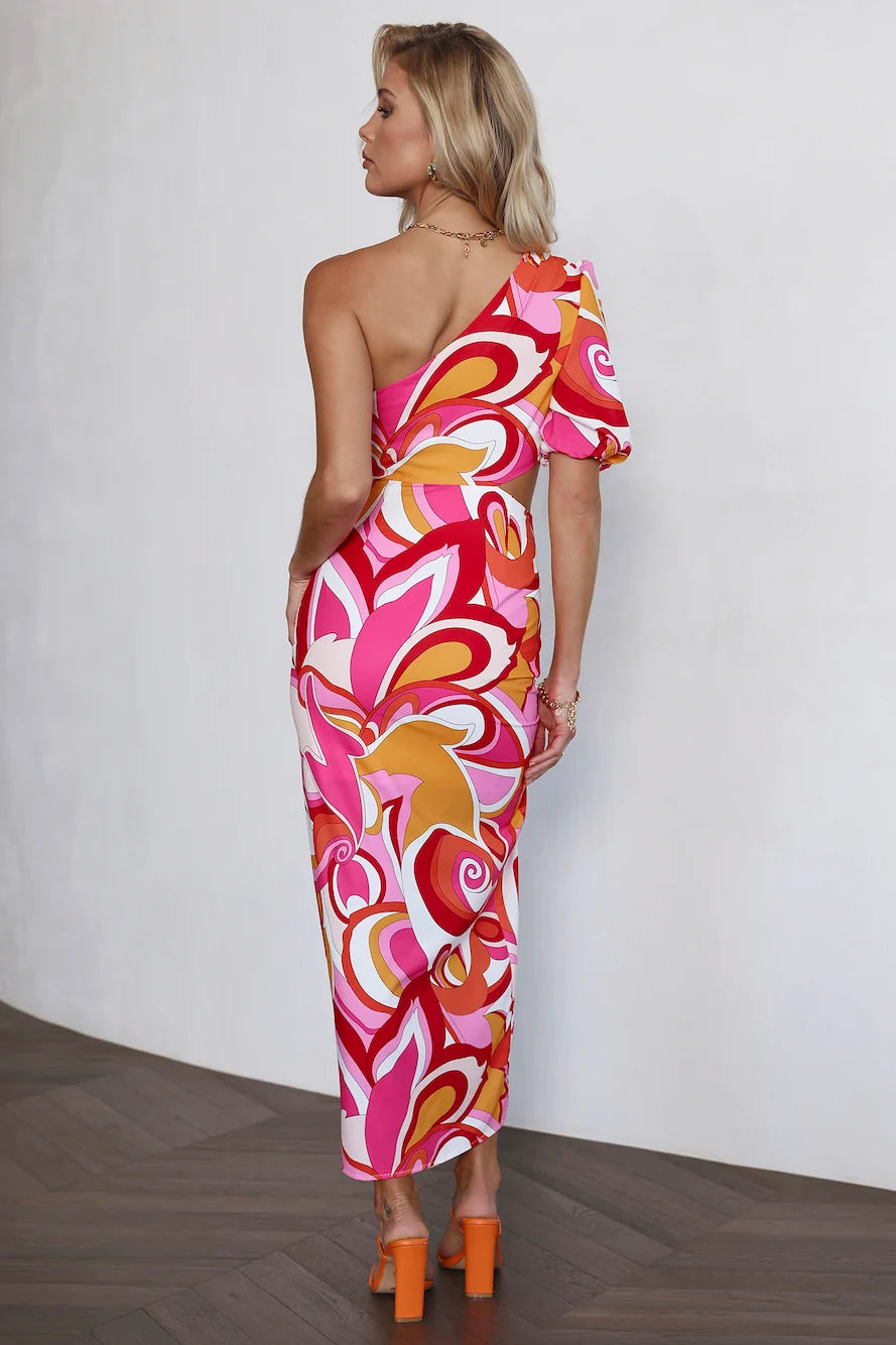 Ready To Dance Midi Dress Red