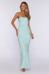 Enchanted Florals Strapless Maxi Dress Sage