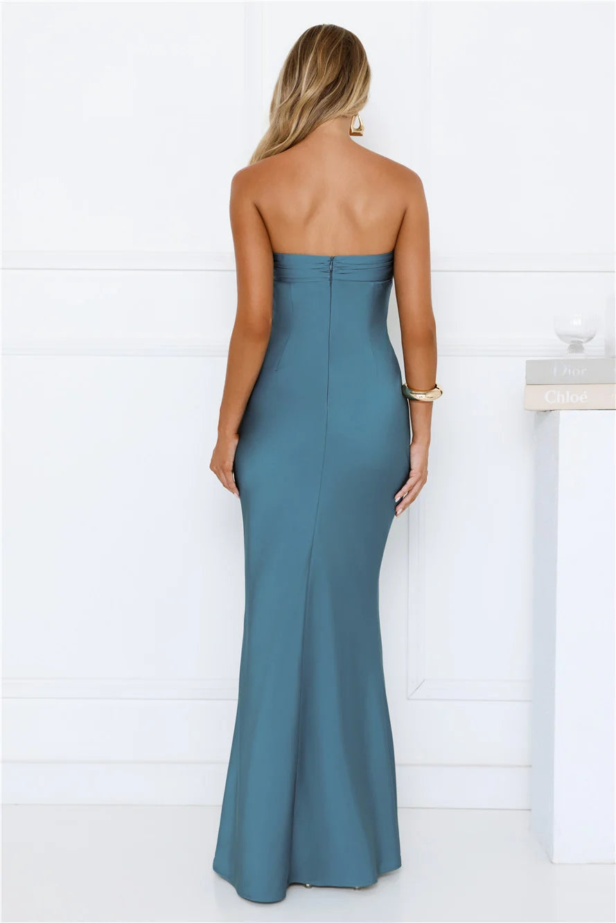 Silken Aurora Strapless Maxi Dress Lilac
