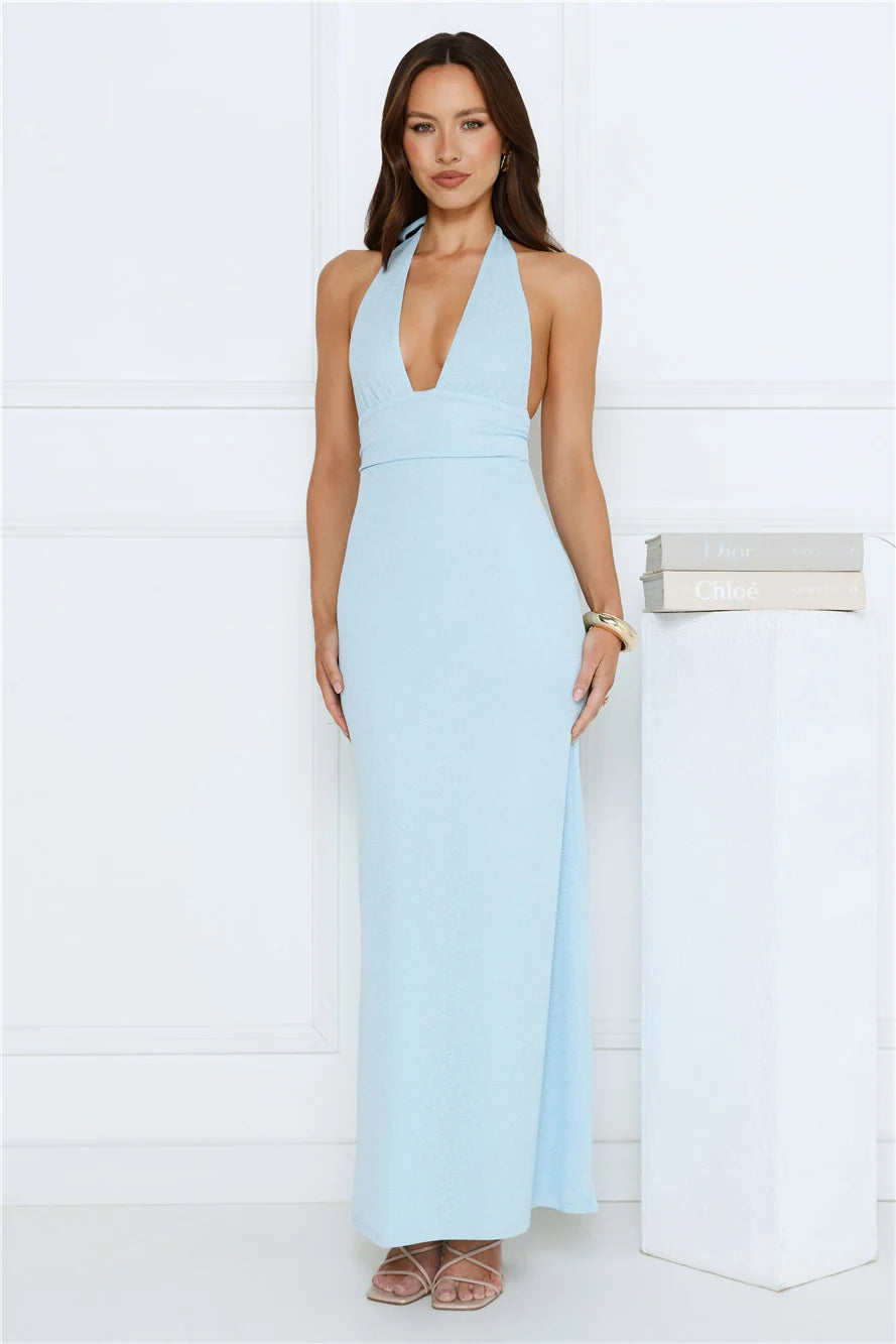 Palm Avenue Halter Maxi Dress Pink
