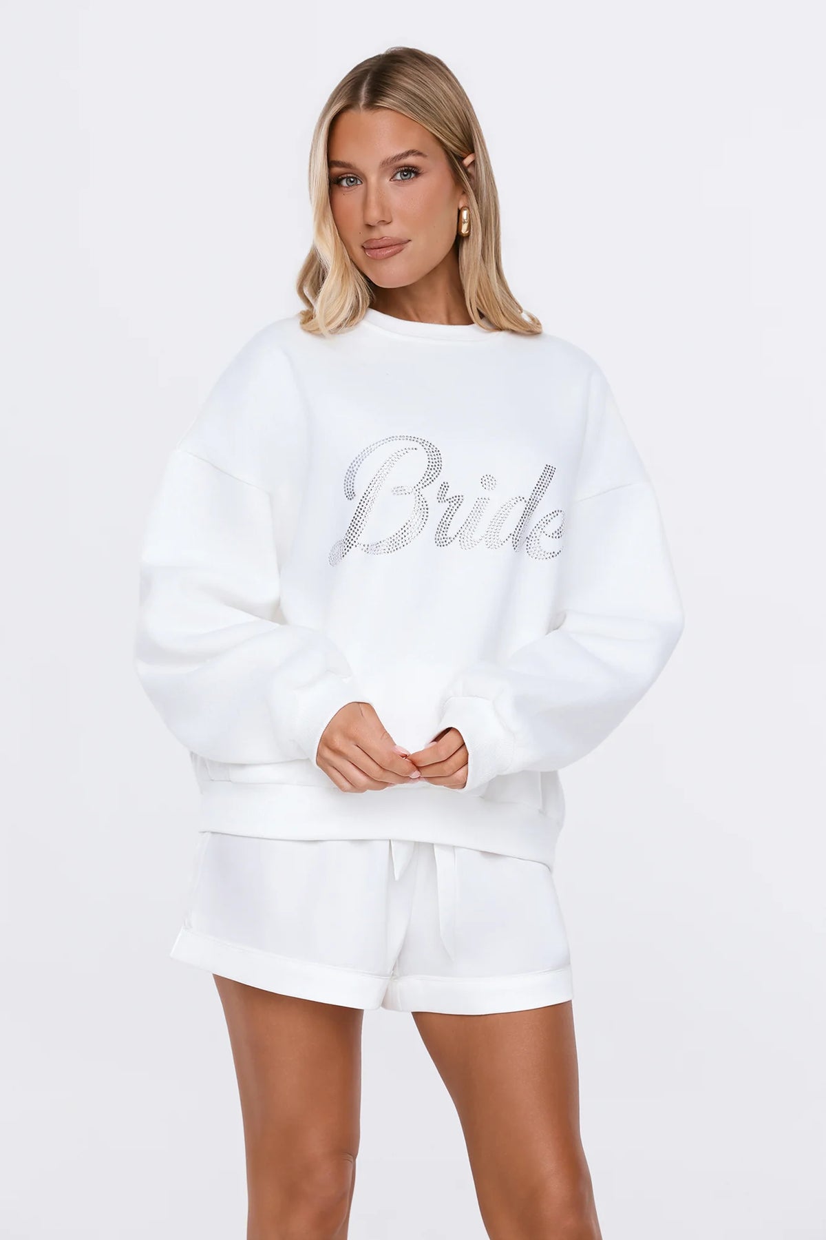 Bedazzled Bride Sweater White