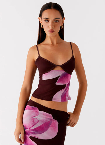 Alpha Cut Out Top - Dark Chocolate