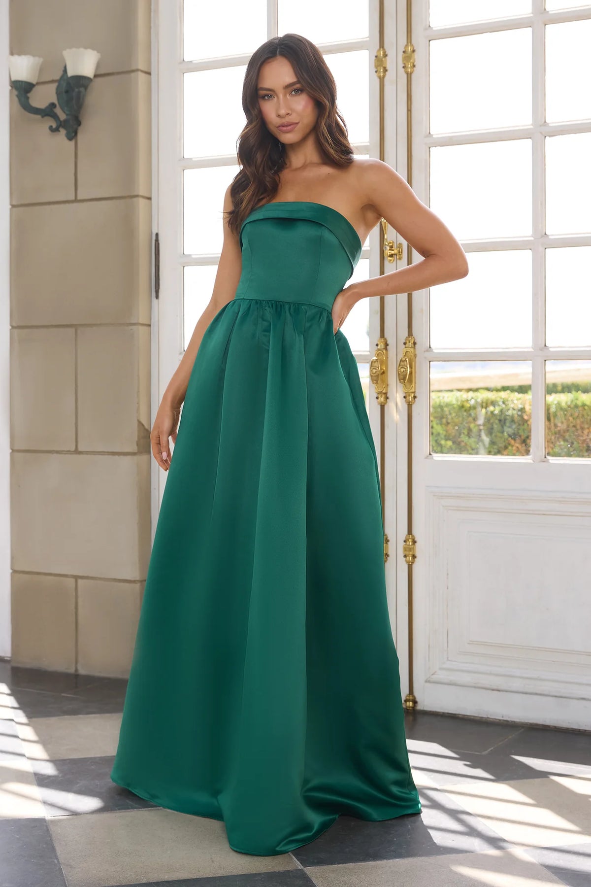 Elegance In Motion Strapless Maxi Dress Rose