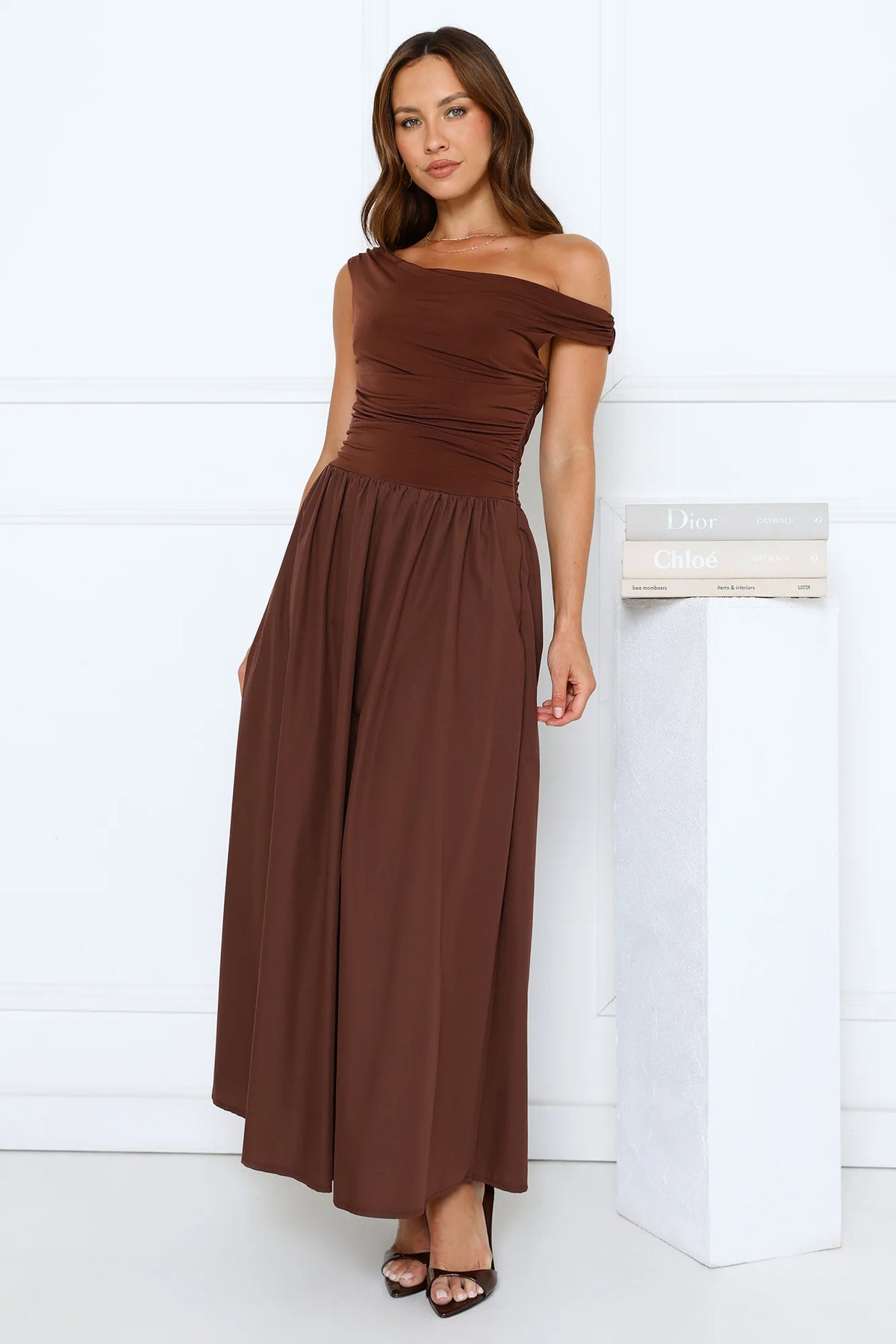 Camellia Charm Off Shoulder Maxi Dress Yellow