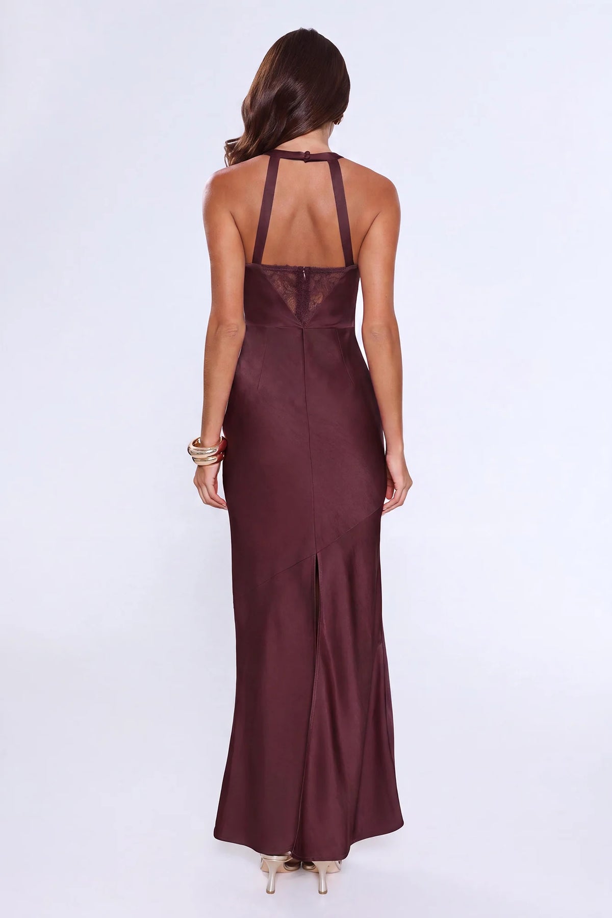Spotlight Energy Satin Maxi Dress Lemon