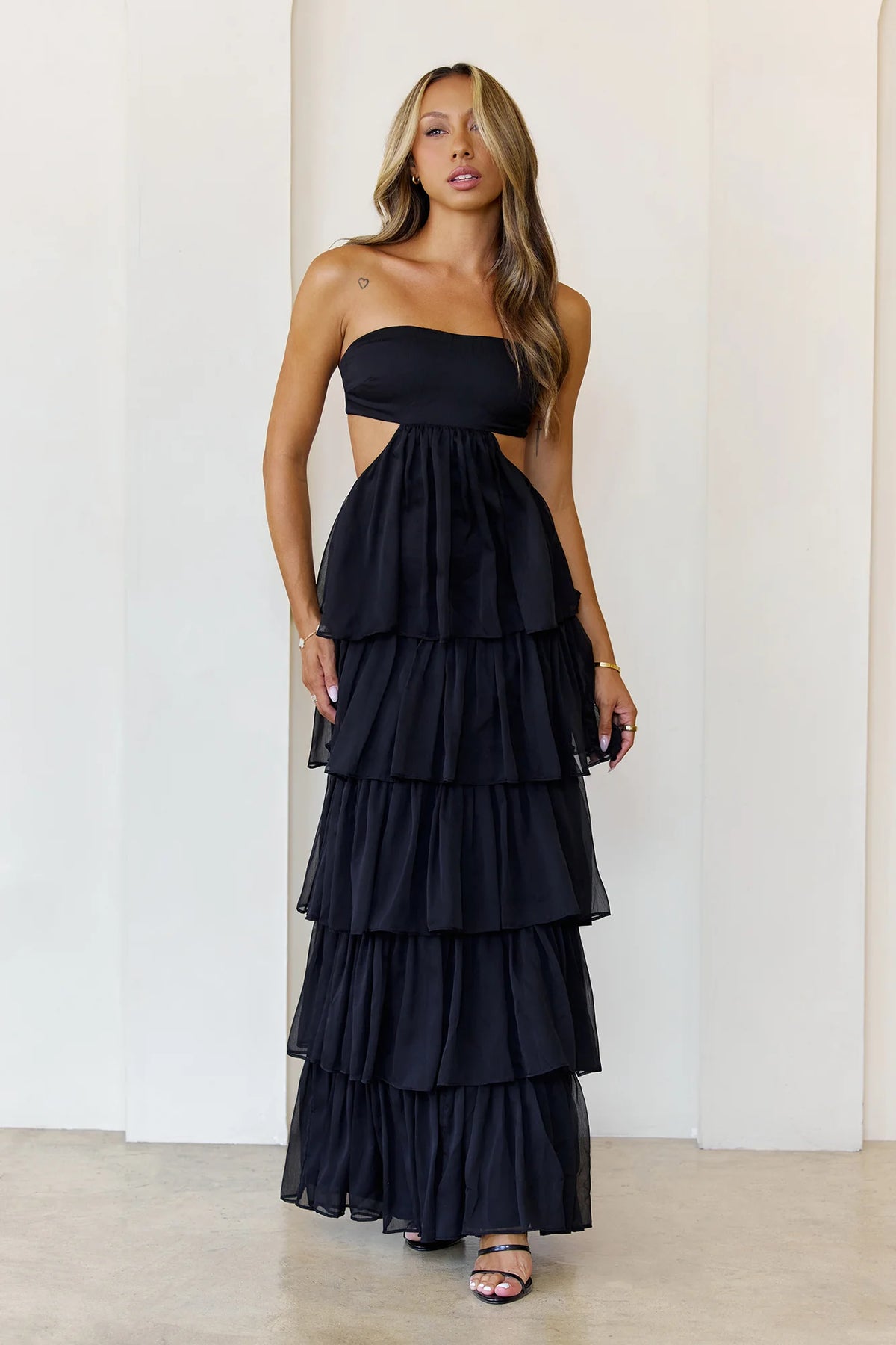 Luxe Mode Strapless Maxi Dress Pink