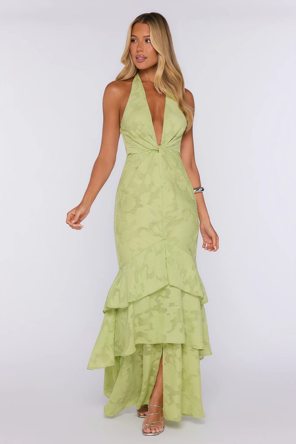 Take The Chance Halter Maxi Dress Sage