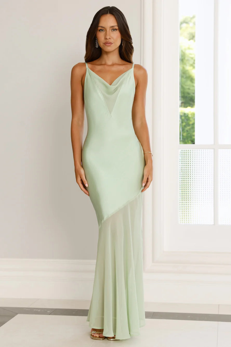 Elegant Simplicity Satin Maxi Dress Navy