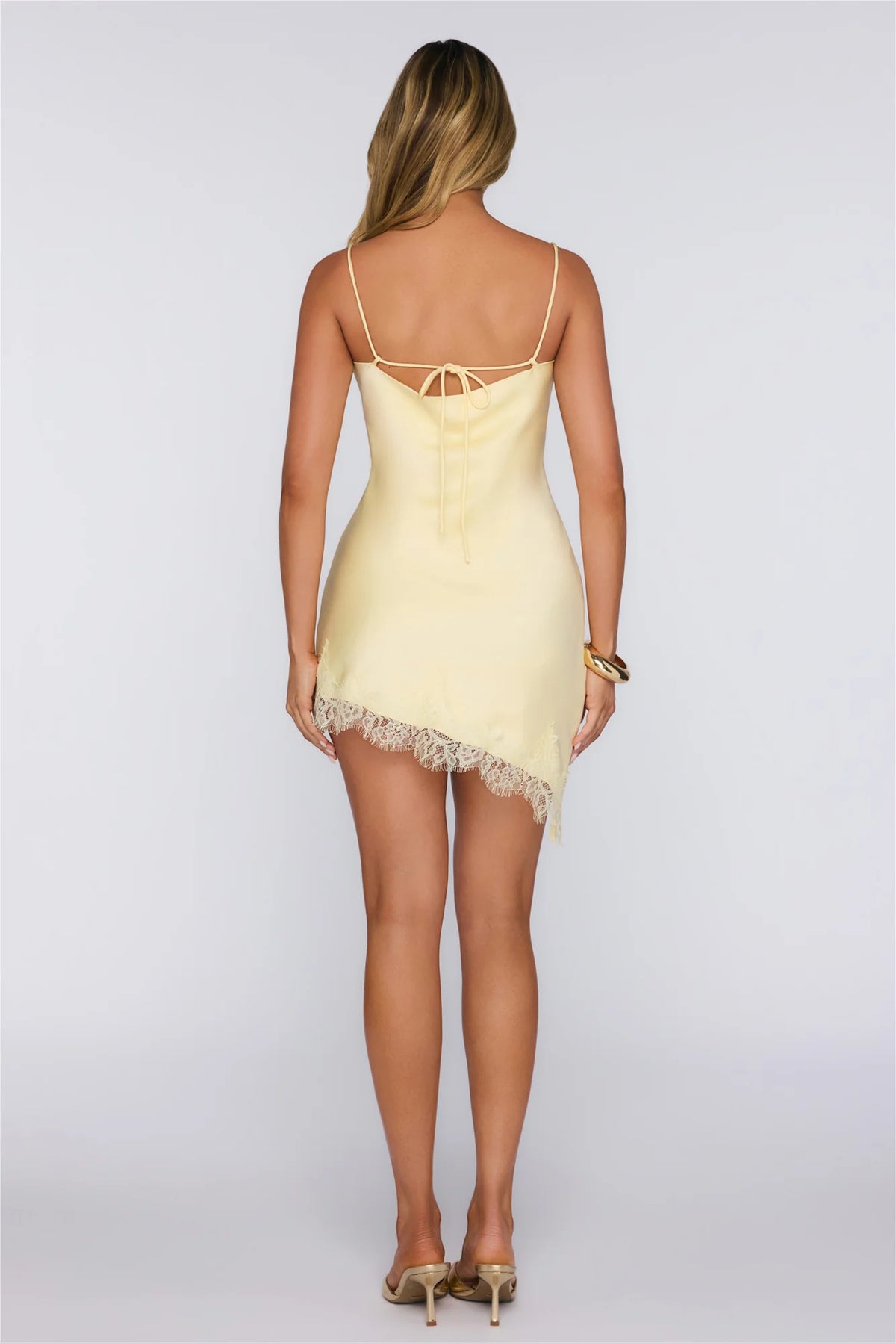 Smooth Finish Satin Mini Dress Black