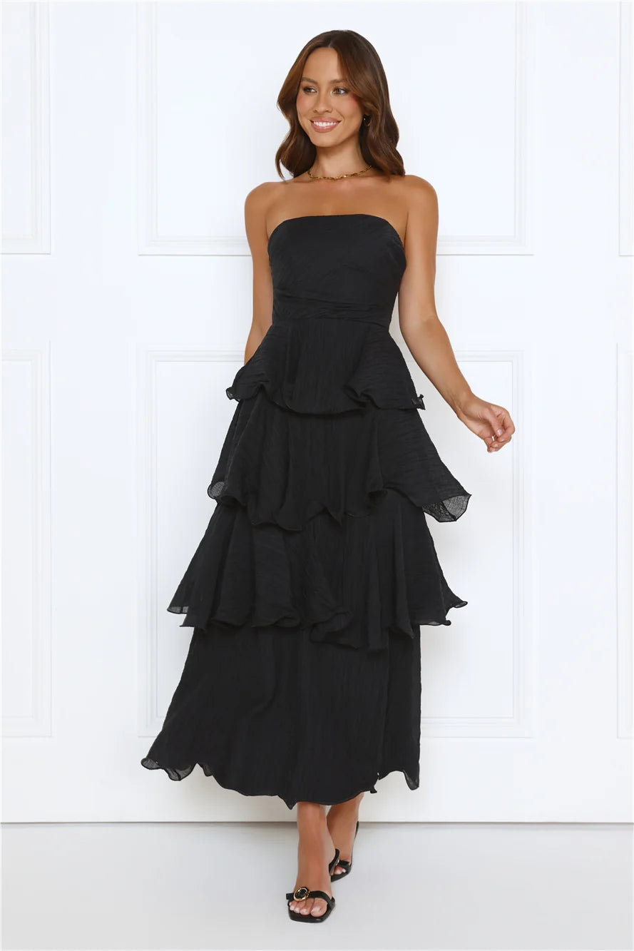Wedding Adventure Strapless Maxi Dress Yellow